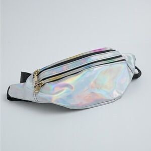 Iridescent Fanny Pack with Dual Zippers